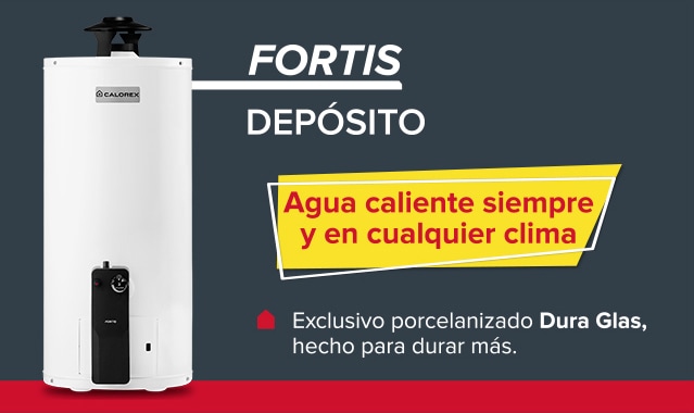 Fortis depósito. Agua caliente siempre y en cualquier clima. Exclusivo porcelanizado Dura Glas, hecho para durar más. Pulsa aquí para comprar el tuyo.