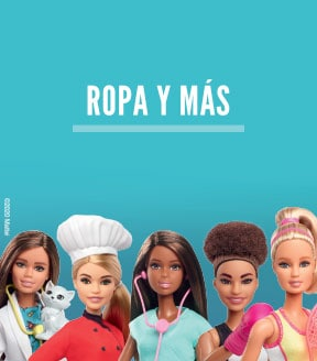 Ropa y más. Composición de: 5 muñecas Barbie profesiones, Barbie veterinaria, Barbie chef, Barbie médica, Barbie boxeadora, Barbie tenista. Pulsa aquí para ver más ropa y más accesorios para Barbie.