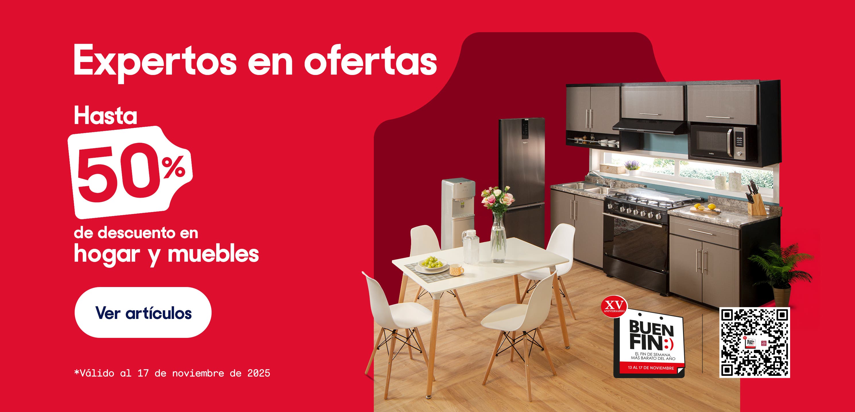 Expertos en ofertas. Hasta 50% de descuento en hogar y muebles. *Válido al 17 de noviembre de 2025. Pulsa aquí para ver más