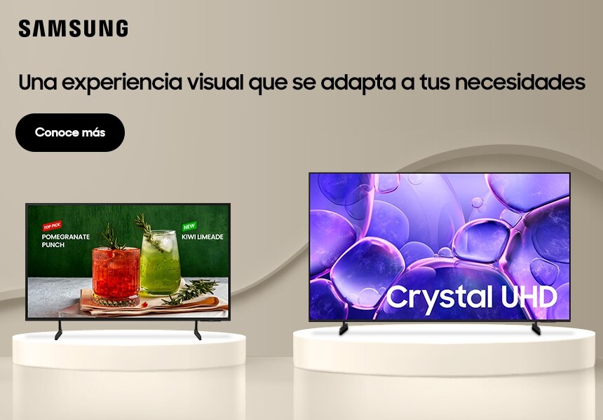 Samsung. Una experiencia visual que se adapta a tus necesidades. Pulsa aquí para encontrar pantallas.