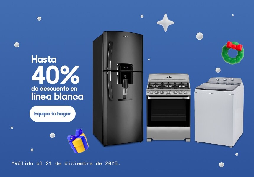 Hasta 40% de descuento en línea blanca. Válido al 21 de diciembre de 2025. Pulsa aquí para elegir.