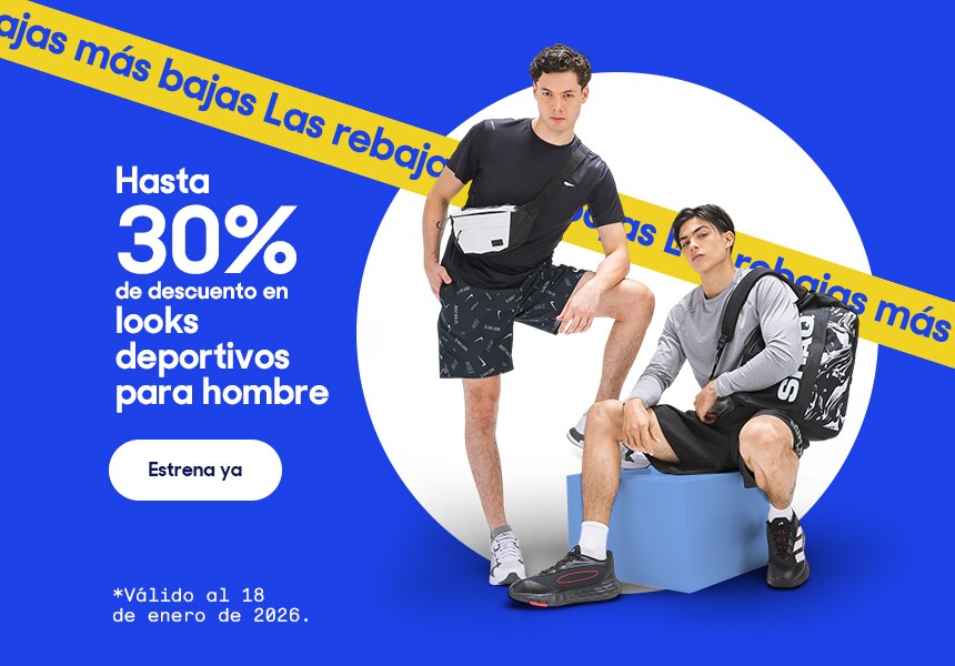 Hasta 30% de descuento en looks deportivos para hombre. Válido al 18 de enero de 2026. Pulsa aquí para elegir. 