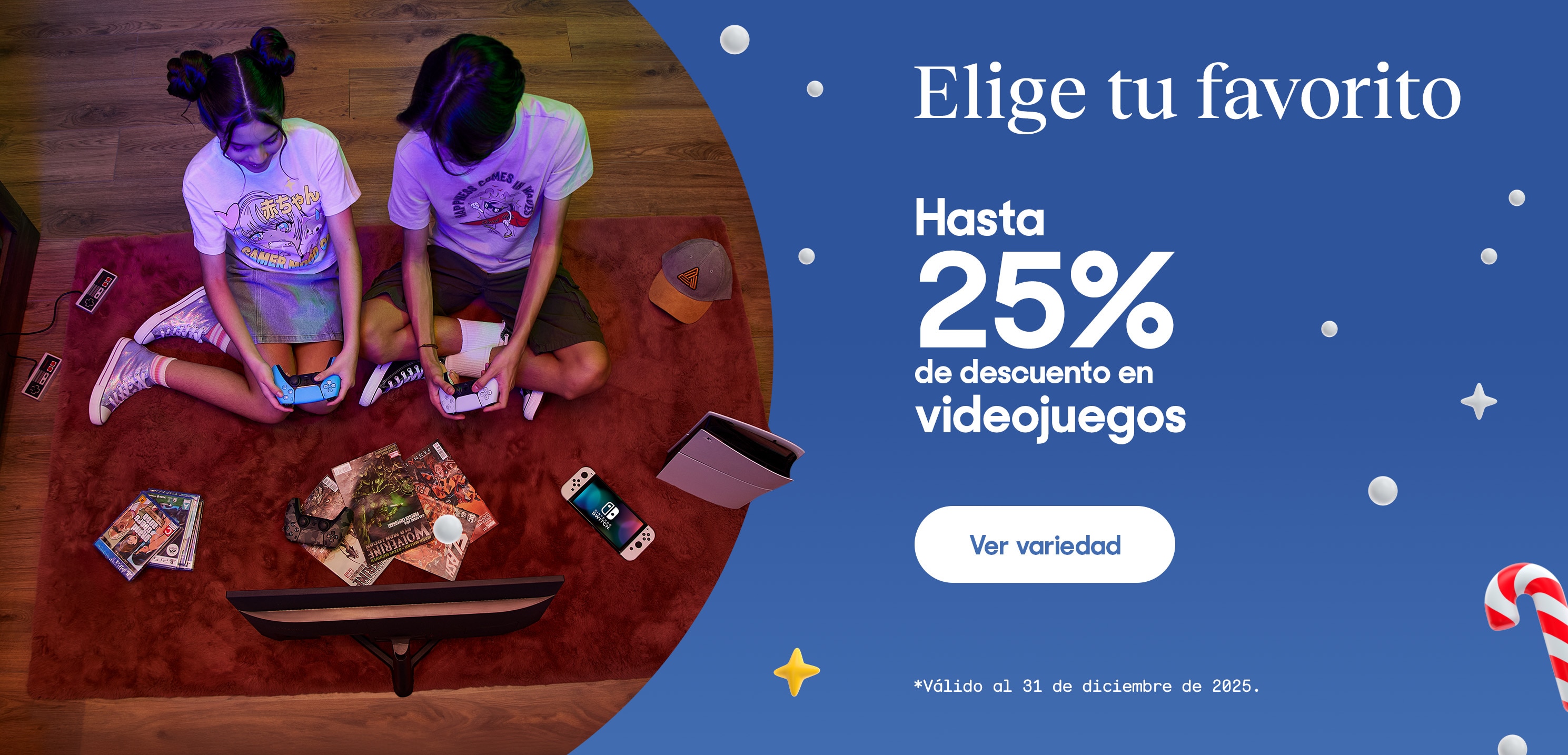Elige tu favorito. Hasta 25% de descuento en videojuegos. *Válido al 31 de diciembre de 2025. Pulsa aquí para ver más