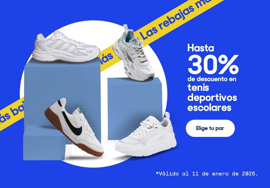 Hasta 30% de descuento en tenis deportivos escolares. Válido al 11 de enero de 2026. Pulsa aquí para elegir.