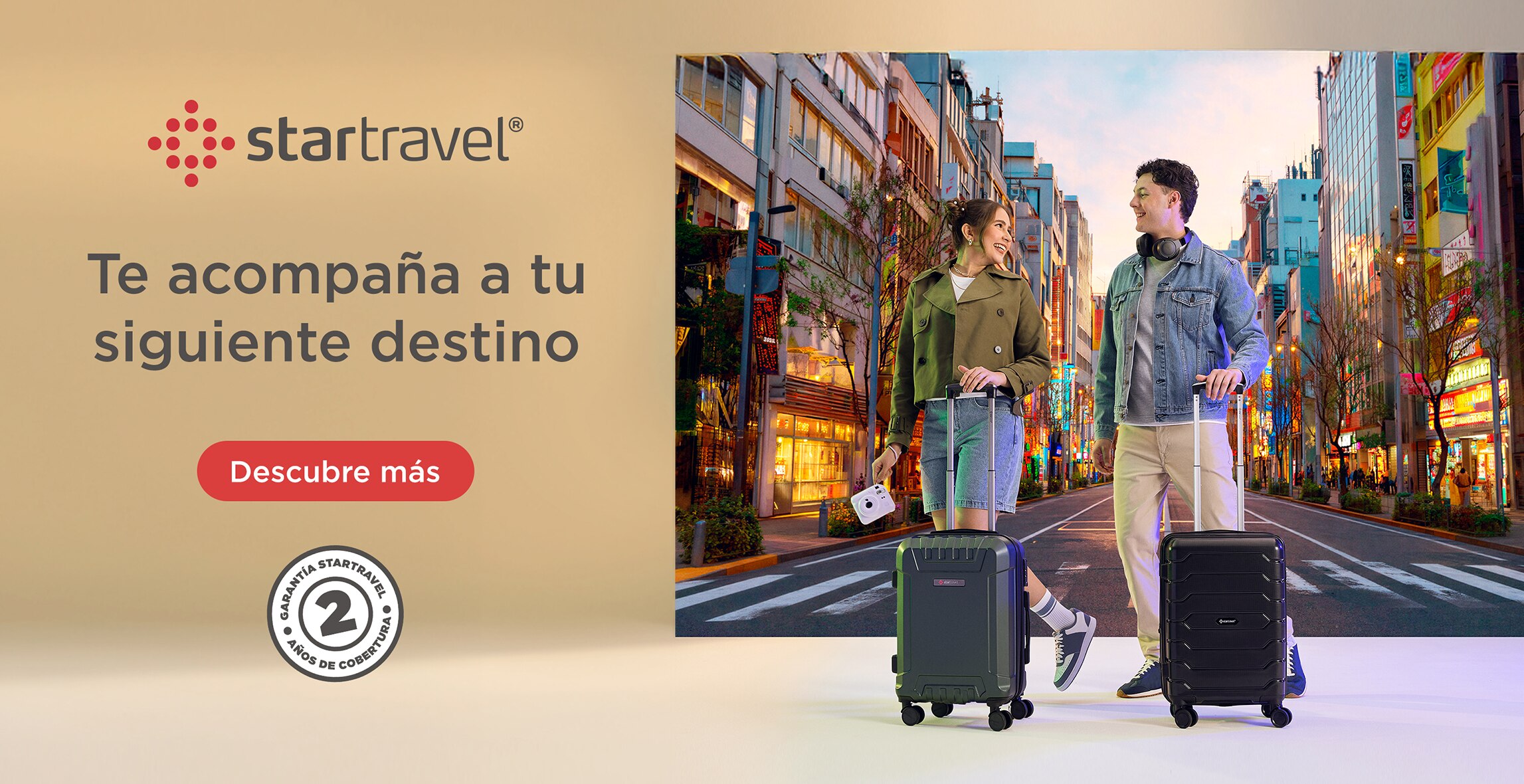 Startravel. Te acompaña a tu siguiente destino. Pulsa aquí para descubrir maletas.