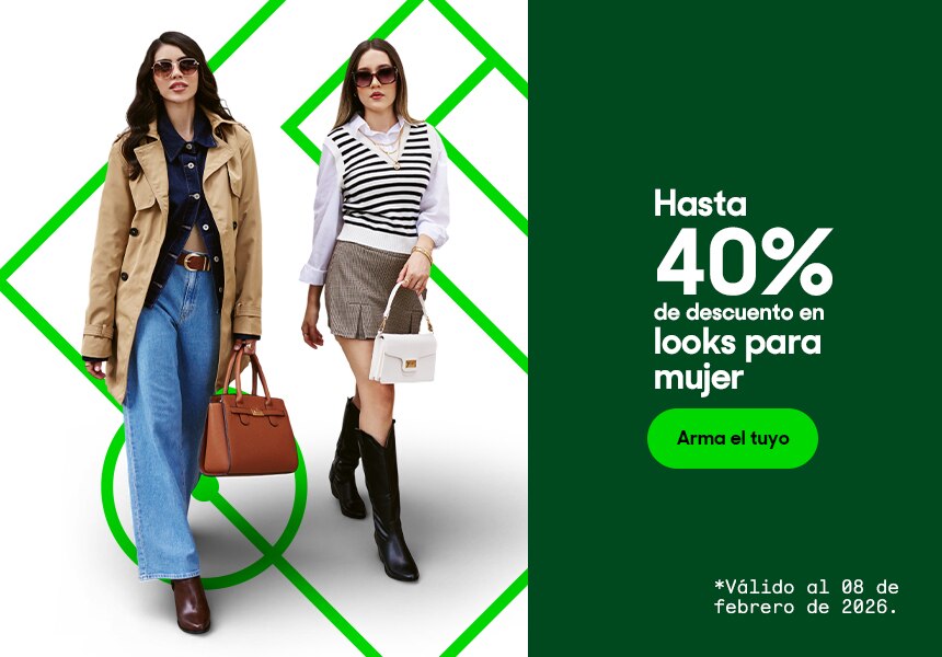 Hasta 40% de descuento en looks para mujer. Válido al 08 de febrero de 2026. Pulsa aquí para elegir.