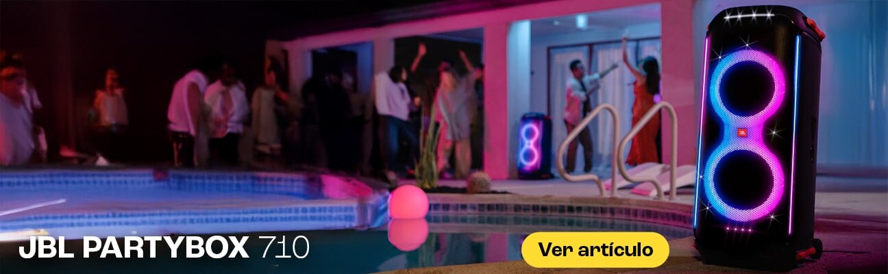 PartyBox 710. Altavoz para fiestas con espectáculo de luces integrado. Pulsa aquí para elegir bocina JBL.