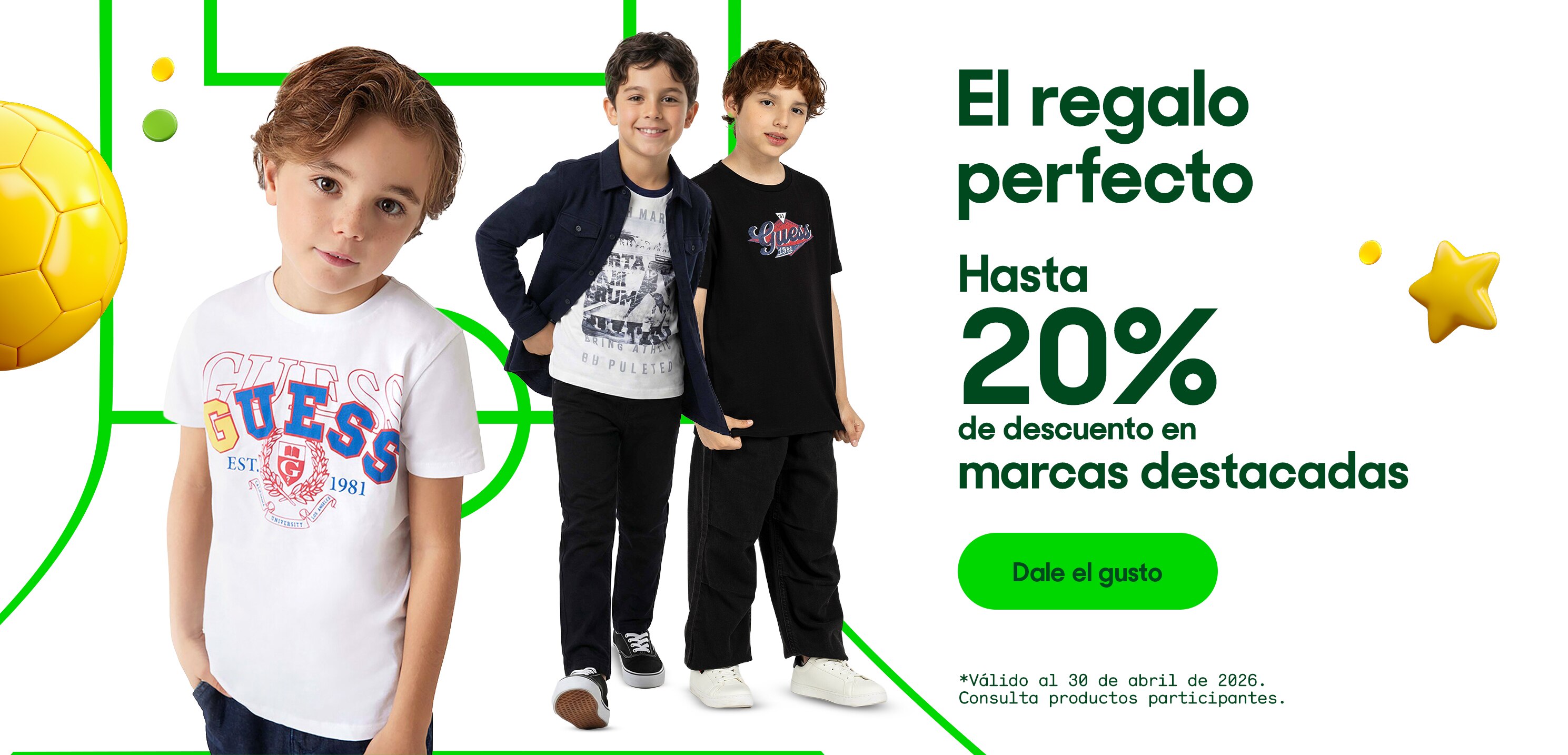 El regalo perfecto. Hasta 20% de descuento en marcas destacadas. *Válido al 30 de abril de 2026. Pulsa aquí para ver más