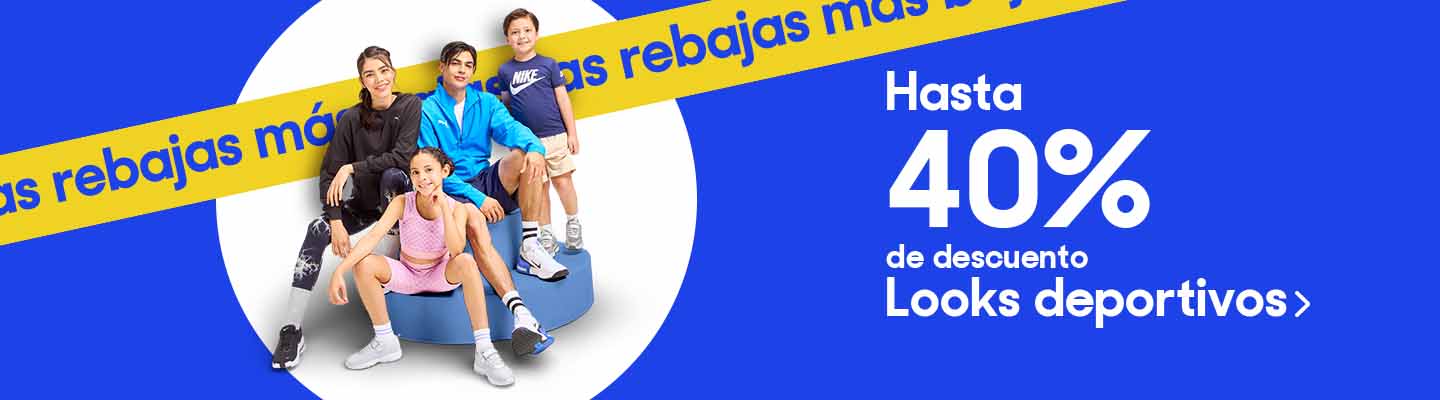 Hasta 40% de descuento en looks deportivos. Pulsa aquí para elegir.