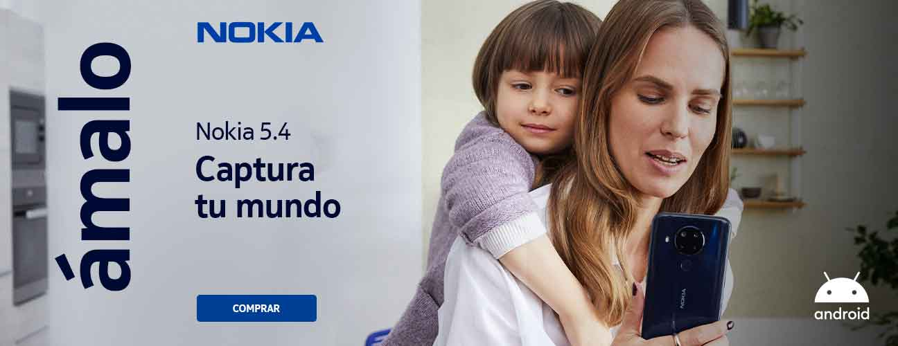 Nokia. Ámalo. Nokia 5.4.  Cámara cuádruple de 48 megapixeles. Pulsa aquí para comprar.
