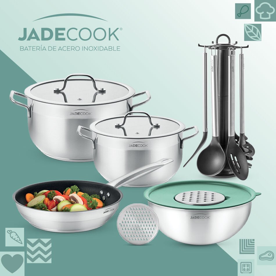 Jadecook. Batería de acero inoxidable. Pulsa aquí para comprar la tuya.