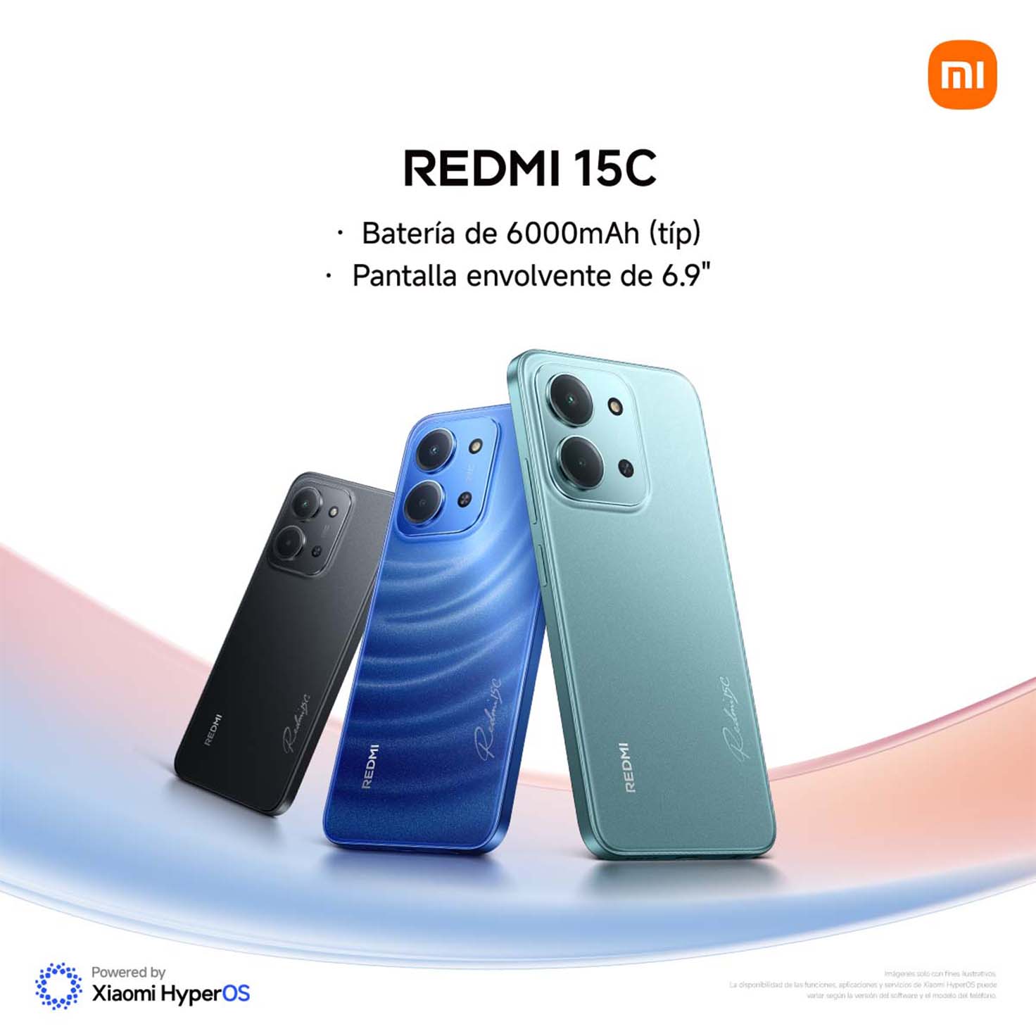 Redmi 15C. Batería de 6 mil miliamperio-hora. Pantalla envolvente de 6.9 pulgadas. Pulsa aquí para descubrirlo.