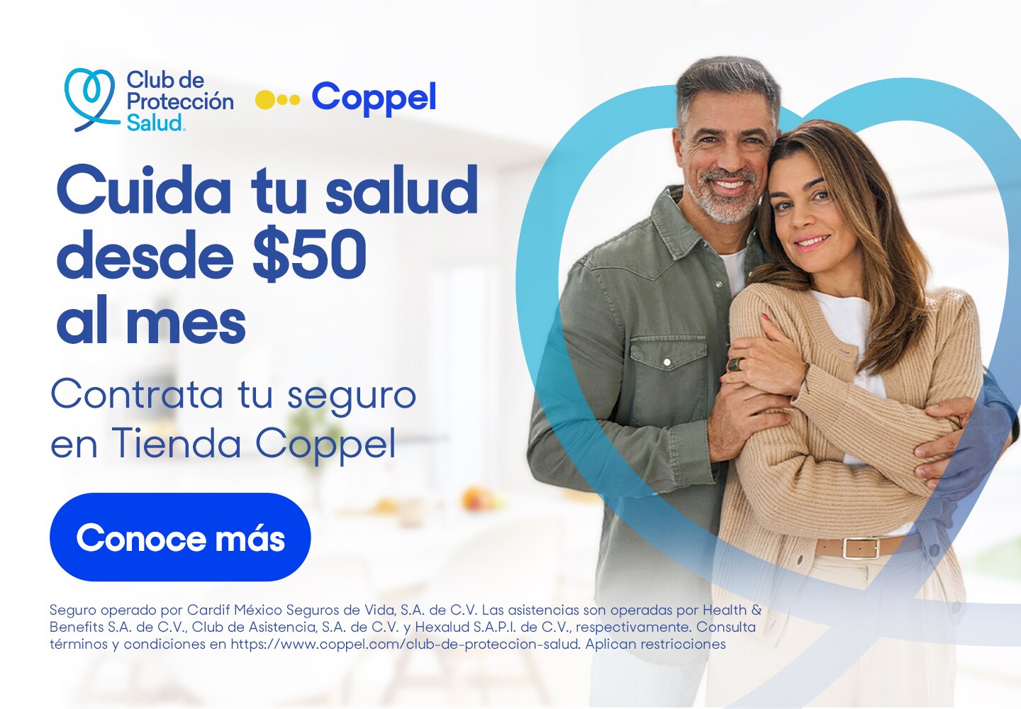 Club de Protección Salud Coppel. Cuida tu salud desde $50 al mes. Contrata tu seguro en tu Tienda Coppel.