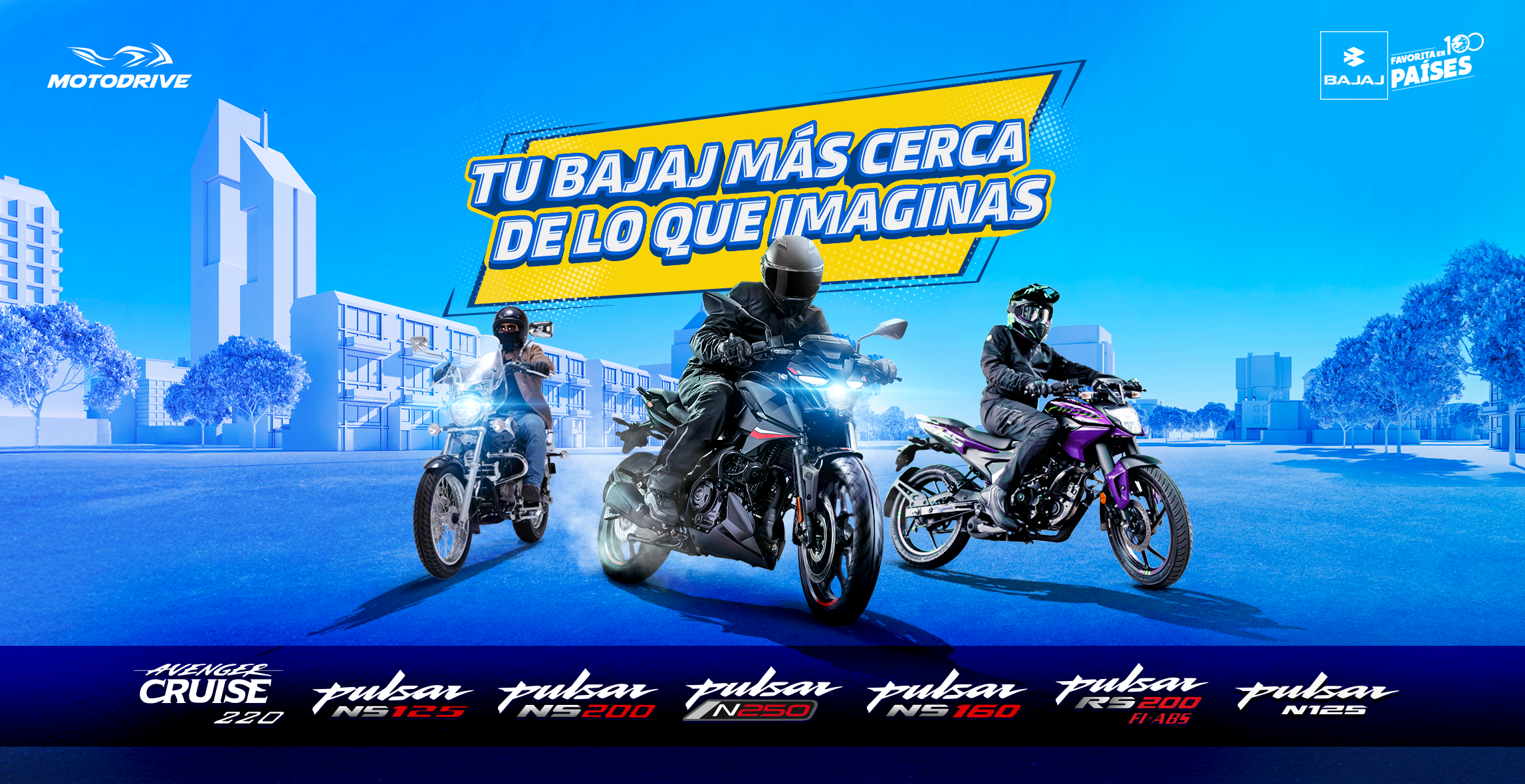 Bajaj. Tu Bajaj más cerca de lo que imaginas. Pulsa aquí para descubrir los diferentes modelos de motocicletas.