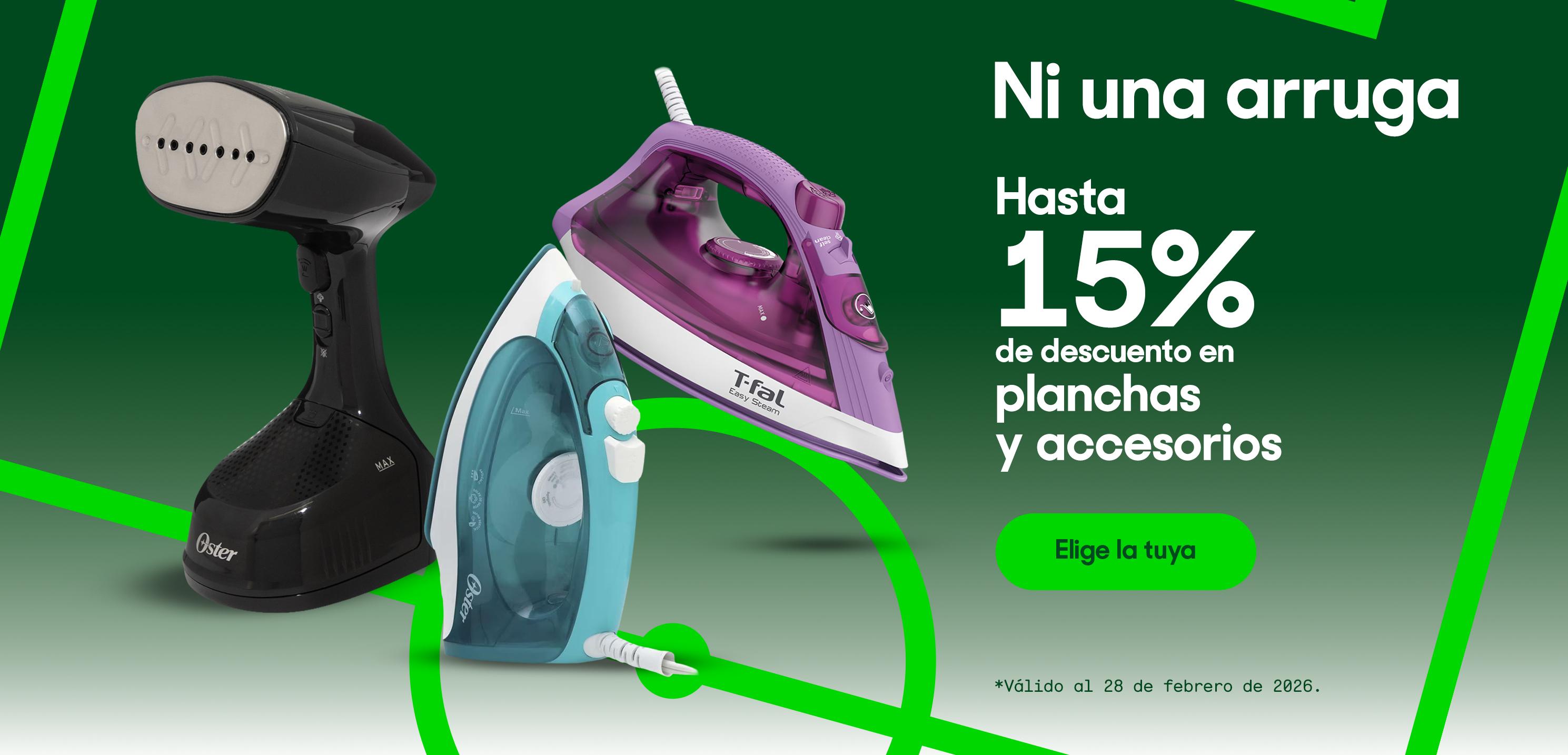 Ni una arruga. Hasta 15% de descuento en planchas para ropa. Válido al 28 de febrero de 2026. Pulsa aquí para elegir.