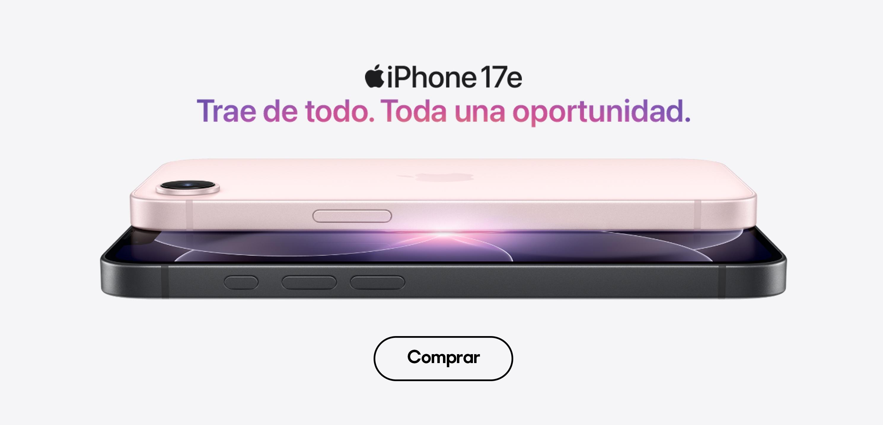 iPhone 17e. Trae de todo. Toda una oportunidad. Pulsa aquí para comprar el tuyo.