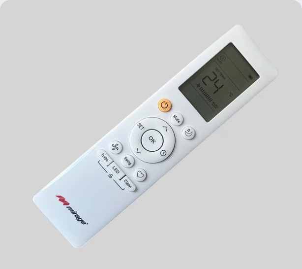Controles compatibles con minisplits Mirage. Pulsa aquí para ver modelos disponibles.
