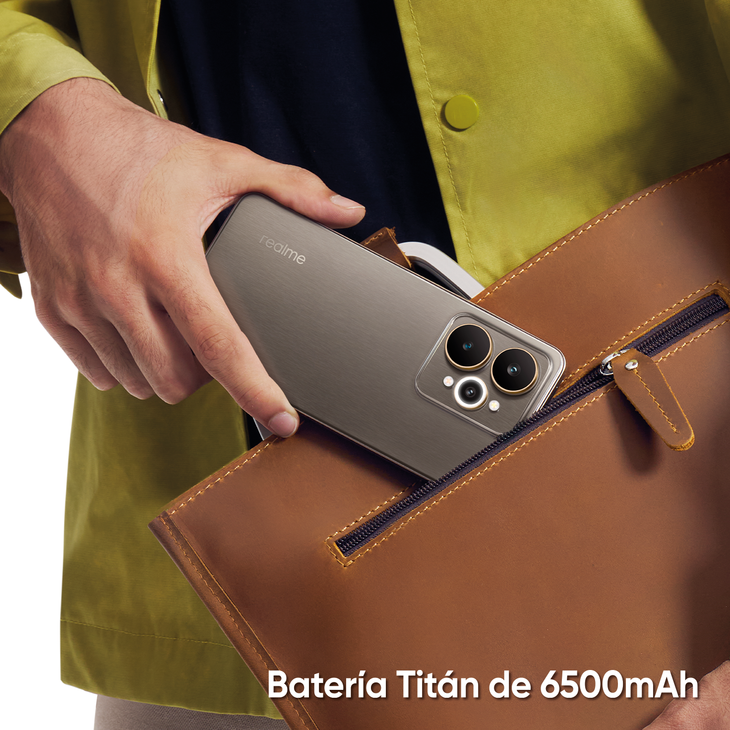 Realme 15 5G. Batería Titan de 6500 miliamperios. Pulsa aquí para elegir tu celular Realme.