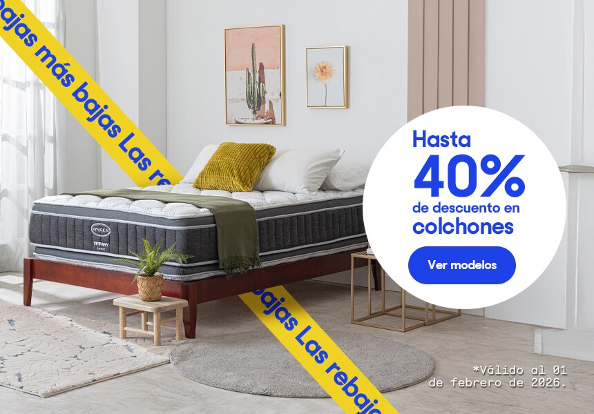 Hasta 40% de descuento en colchones. Válido al 1 de febrero de 2026. Pulsa aquí para elegir.