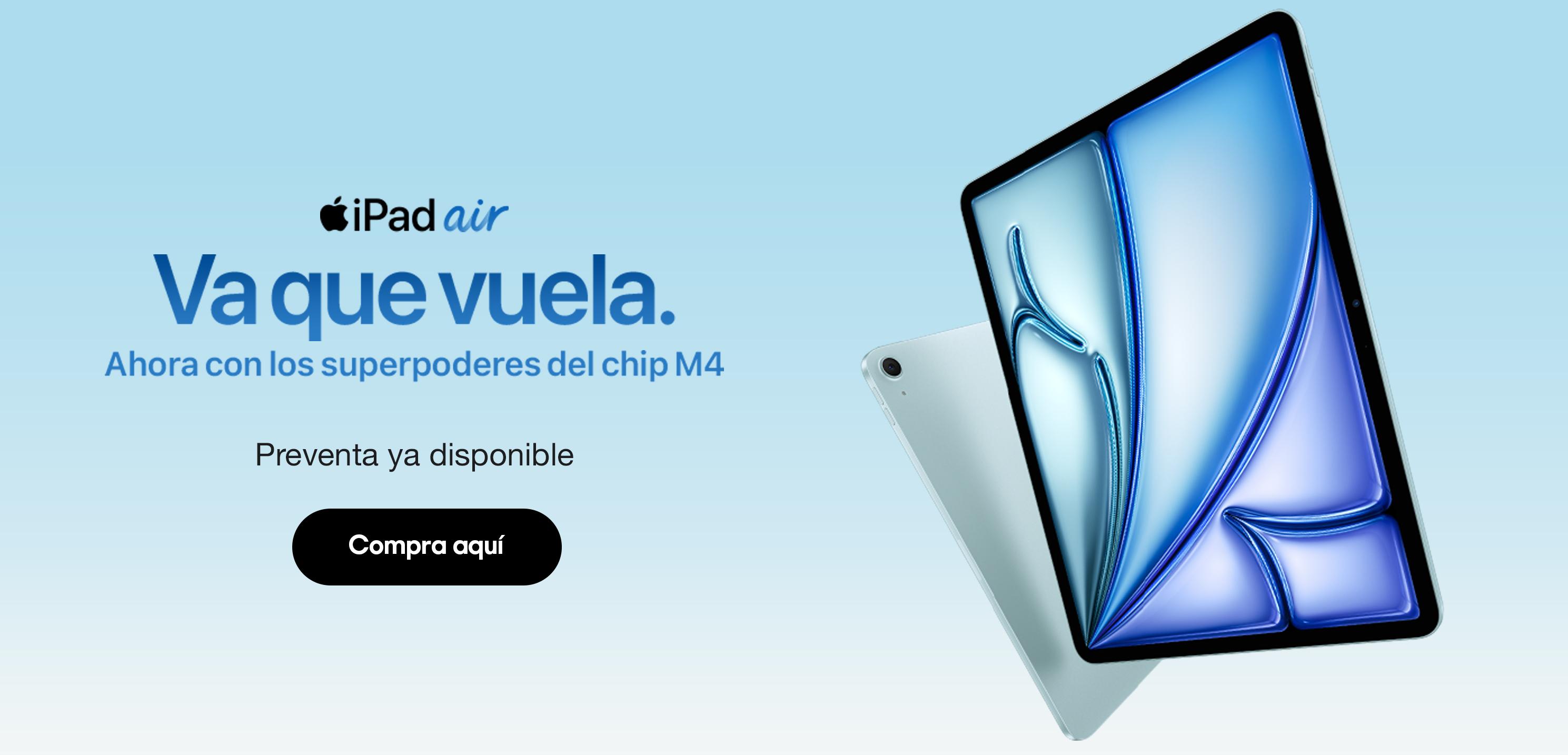 iPad air. Va que vuela. Ahora con los superpoderes del chip M4. Preventa ya disponible. Pulsa aquí para comprar.