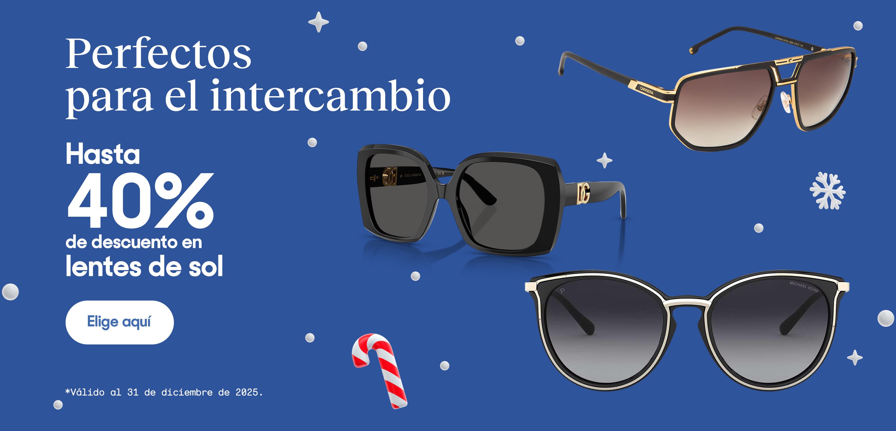 Perfectos para el intercambio. Hasta 40 por ciento de descuento en lentes de sol. Válido al 31 de diciembre de 2025. Pulsa aquí para ver más.
