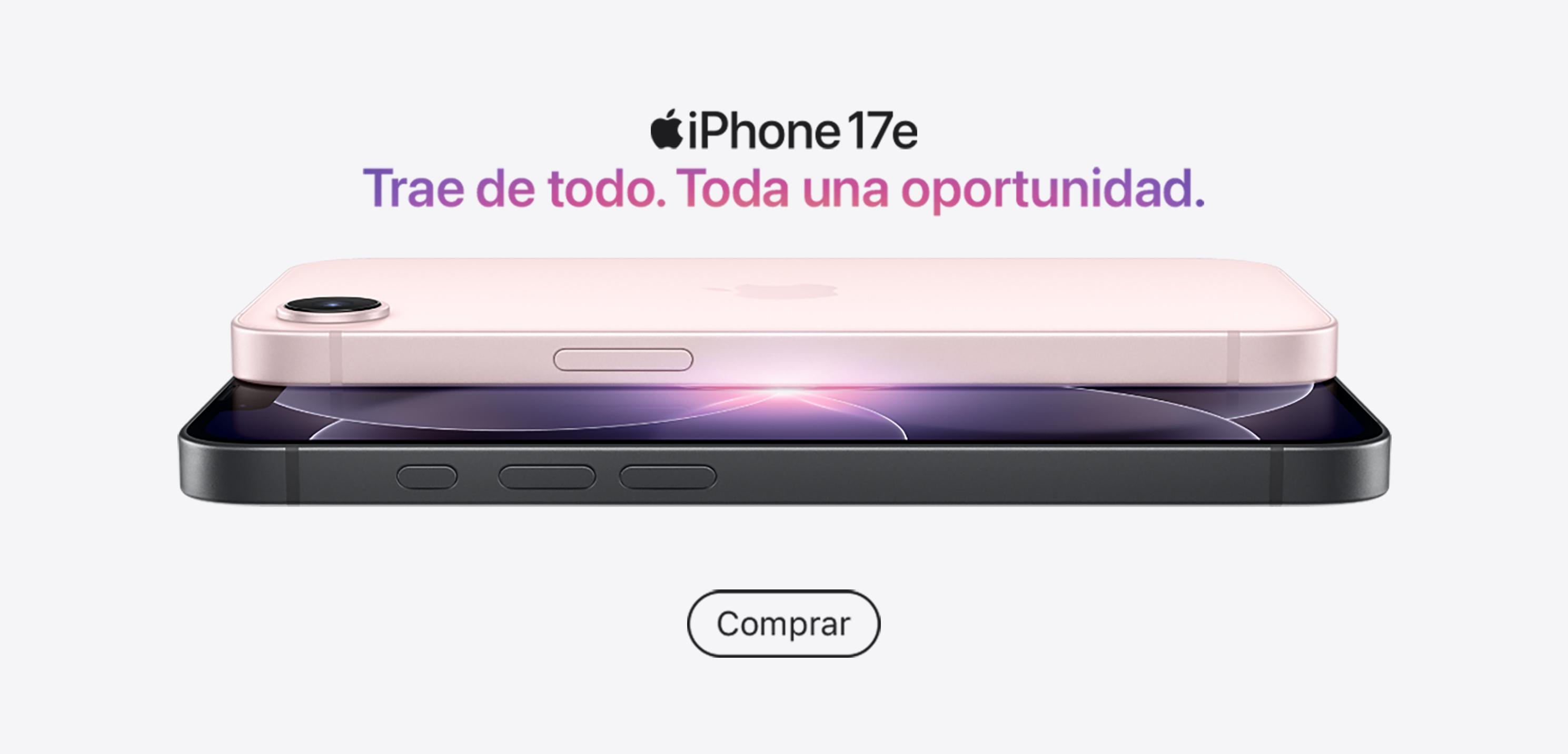 iPhone 17e. Trae de todo. Toda una oportunidad. Pulsa aquí para comprar el tuyo.