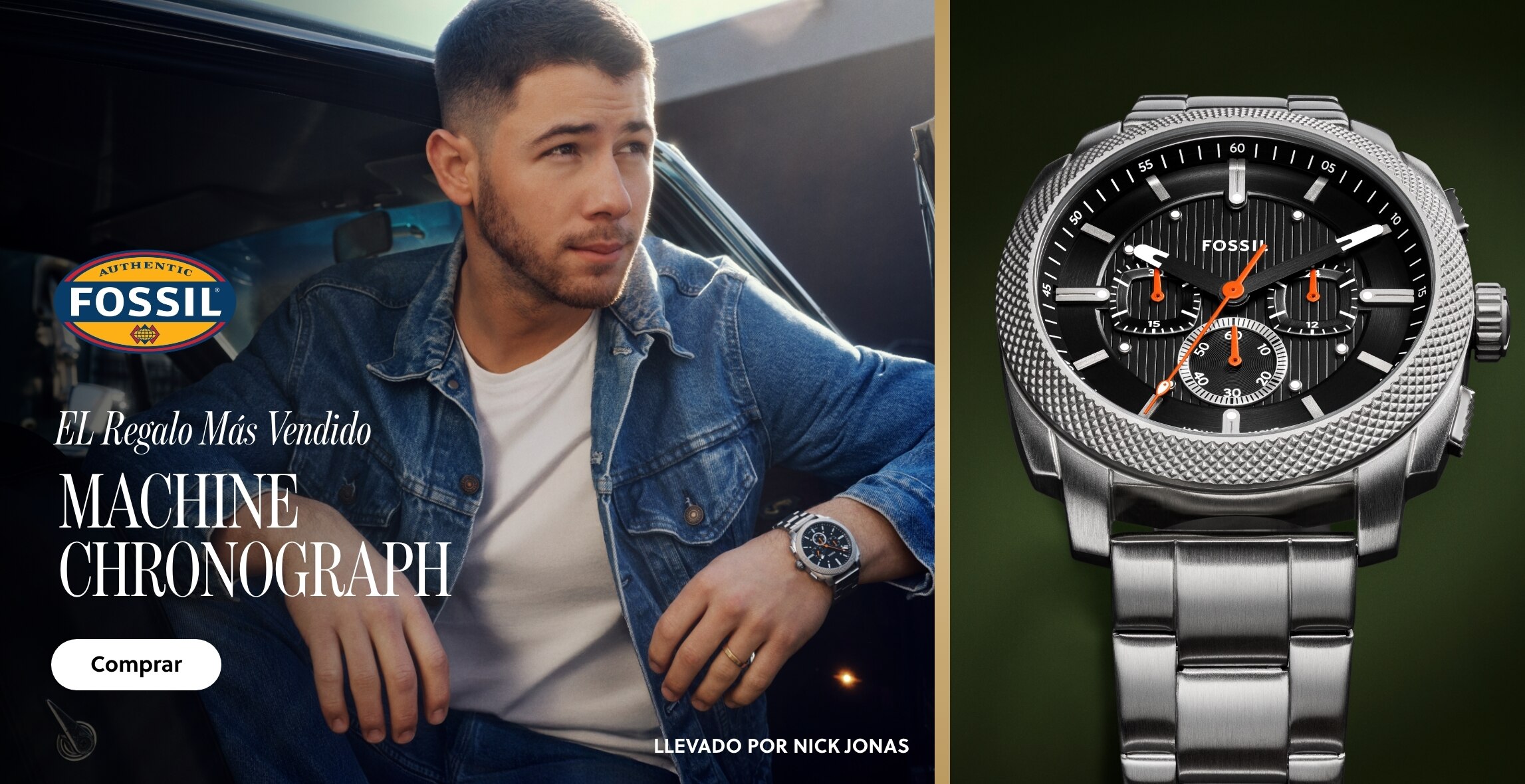 Relojes Fossil. El reloj más vendido. Machine Chronograph. Llevado por Nick Jonas. Pulsa aquí para descubrir este y más modelos.