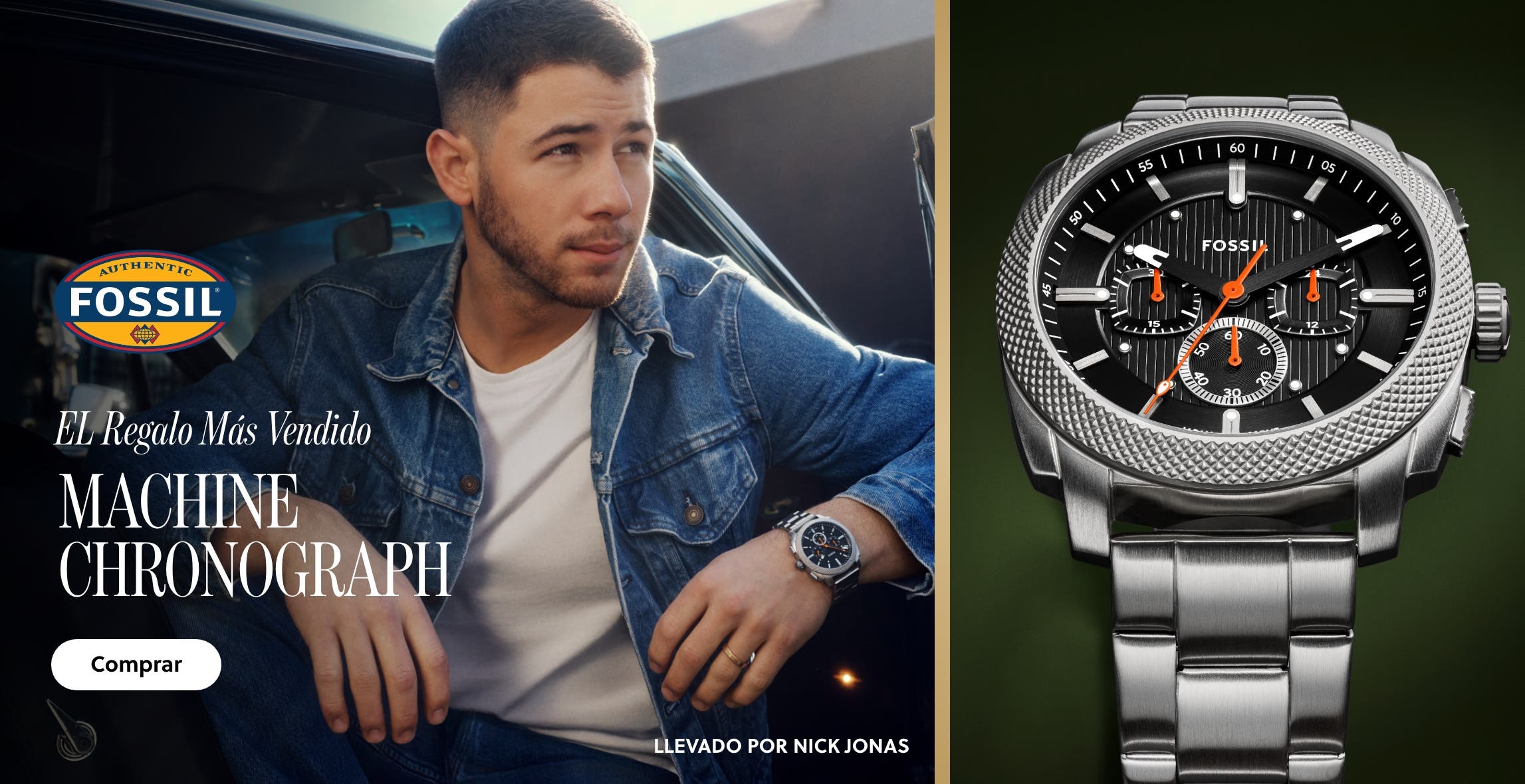 Relojes Fossil. El reloj más vendido. Machine Chronograph. Llevado por Nick Jonas. Pulsa aquí para descubrir este y más modelos.