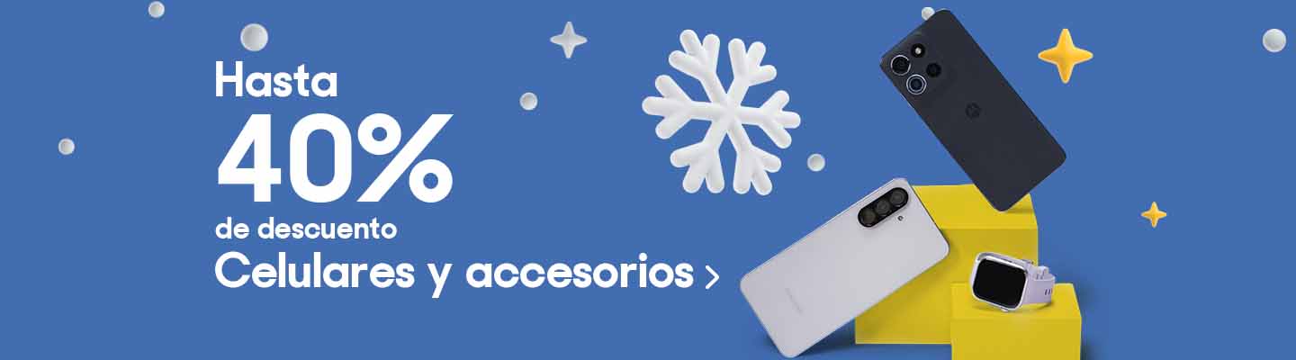Hasta 40% de descuento en celulares y accesorios. Pulsa aquí para ver más.