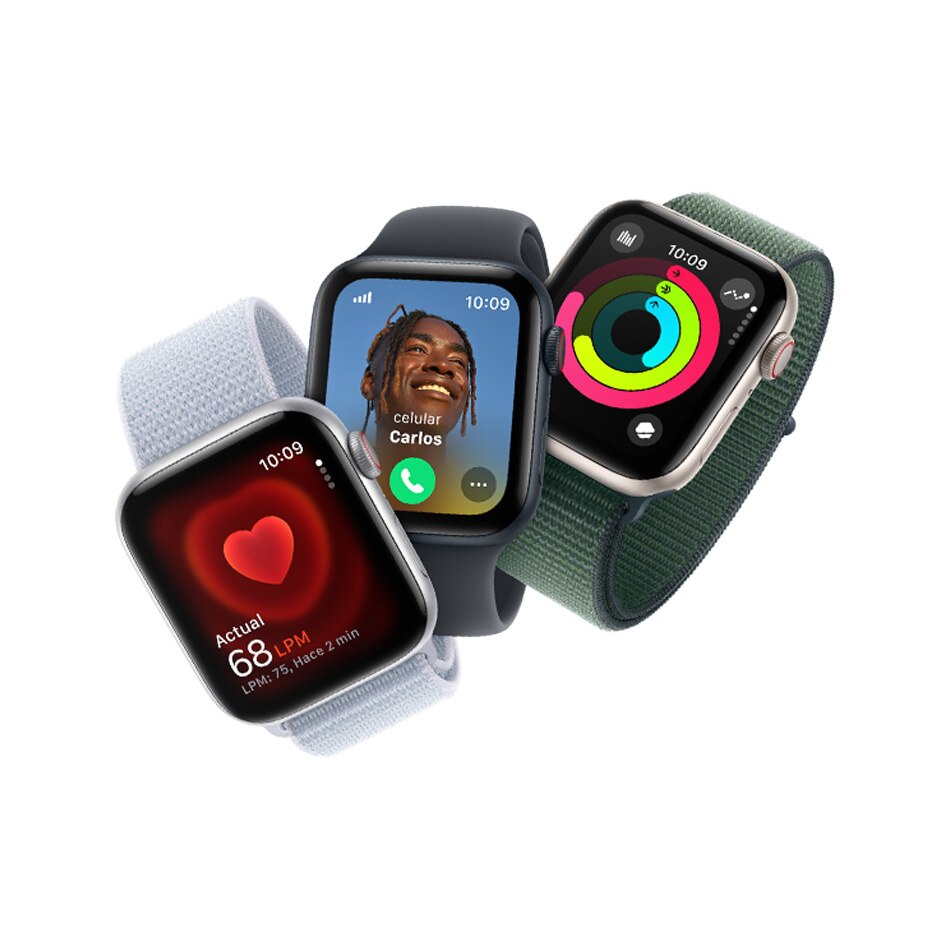 Composición de 3 Apple Watch. Pulsa aquí para complementar tus entrenamientos.