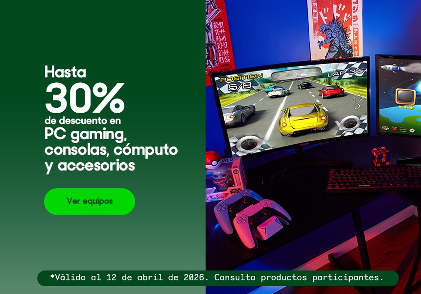 Hasta 30% de descuento en PC gaming, consolas, cómputo y accesorios. Válido al 12 de abril 2026. Consulta productos participantes. Pulsa aquí para elegir.