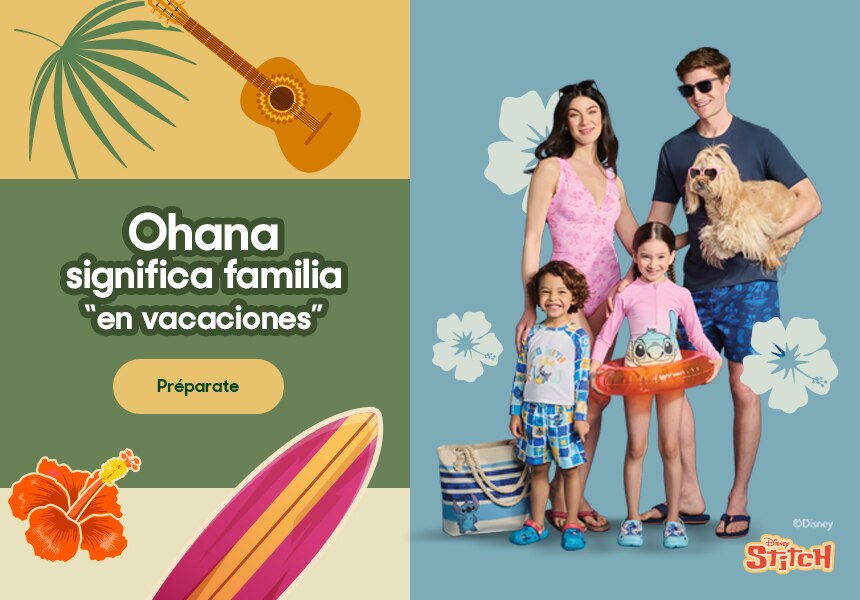 Ohana significa familia "en vacaciones". Pulsa aquí para encontrar artículos para Semana Santa. 
