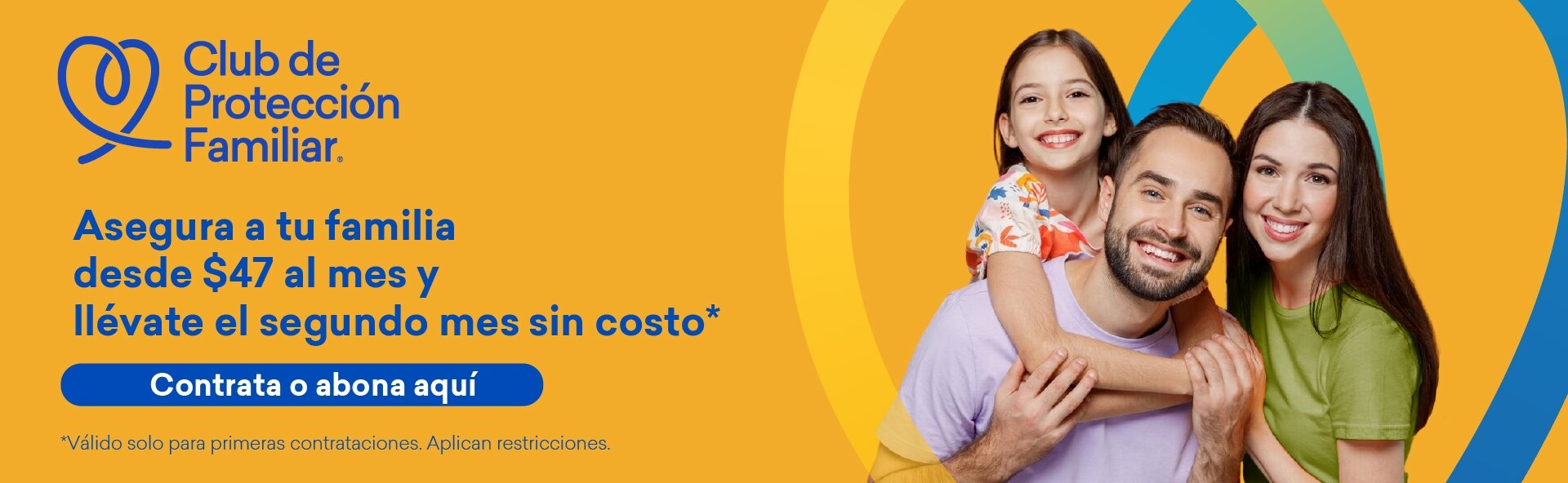 Foto de una familia feliz. Cuida lo que más quieres. El plan más completo para proteger a tu familia.