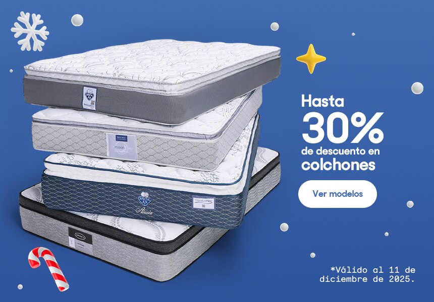 Hasta 30% de descuento en colchones. Válido al 11 de diciembre de 2025. Pulsa aquí para elegir.