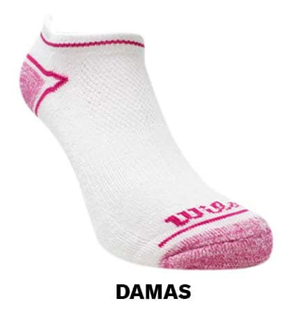 Calcetín rosa con detalles en blanco. Pulsa aquí para ver ropa para mujer de la marca Wilson.
