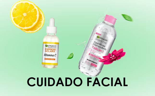 Agua micelar y serum. Pulsa aquí para ver productos de cuidado facial Garnier.