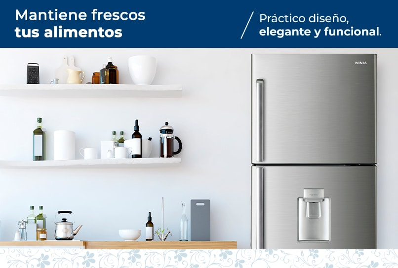 Mantiene frescos tus alimentos. Práctico diseño, elegante y funcional. Pulsa aquí para ver refrigeradores de la marca Winia.