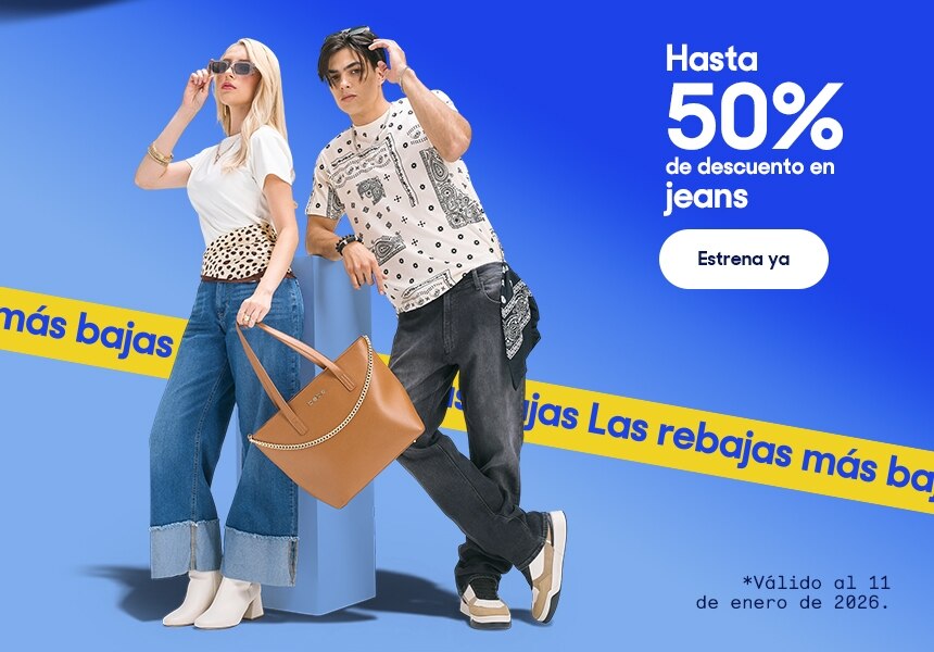 Hasta 50% de descuento en jeans. Válido al 11 de enero de 2026. Pulsa aquí para elegir.