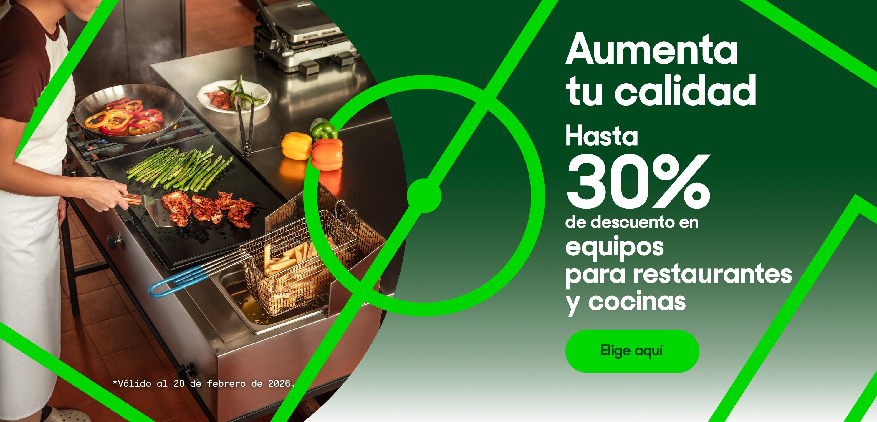 Aumenta tu calidad. Hasta 30 por ciento de descuento en equipos para restaurantes y cocinas. Válido al 28 de febrero de 2026. Pulsa aquí para elegir.