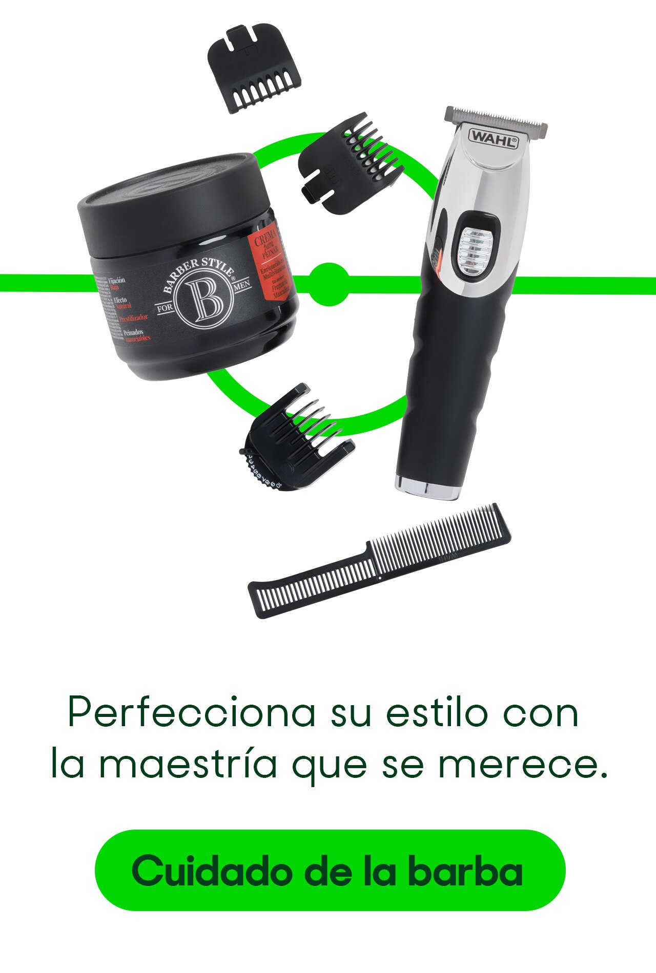 Cuidado de la barba. Perfecciona su estilo con la maestría que se merece. Pulsa aquí para ver productos.