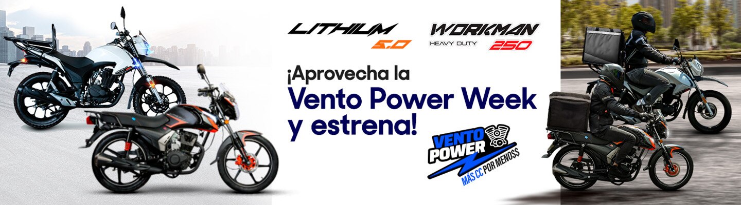 Lithium 5.0. Workman Heavy Duty 250. ¡Aprovecha la Vento Week y estrena! Pulsa aquí para elegir tu moto.