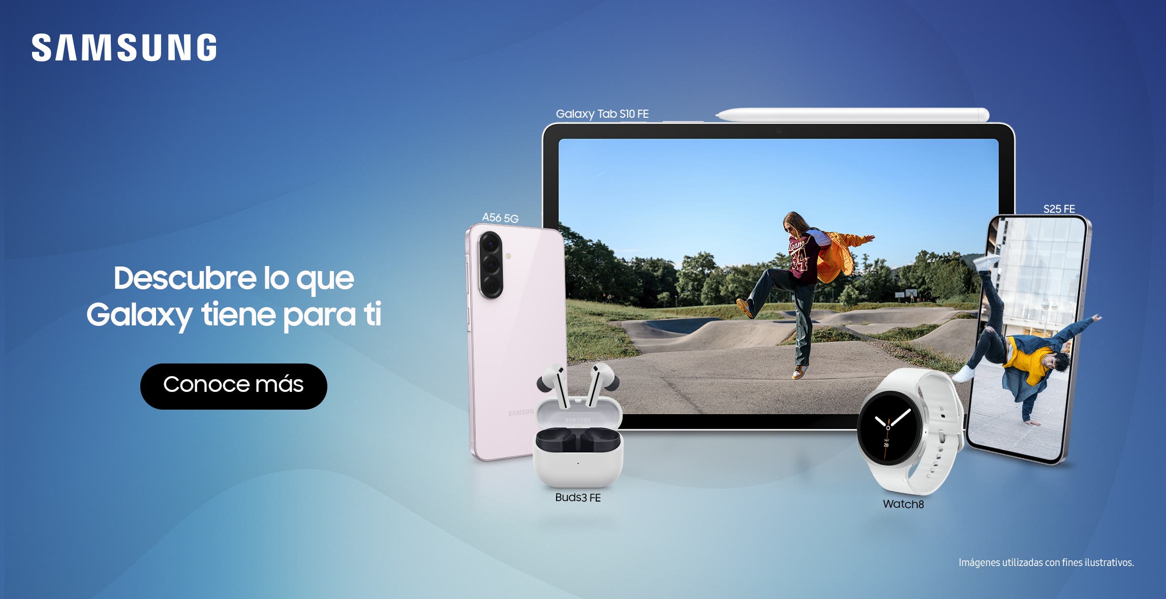 Samsung. Descubre lo que Galaxy tiene para ti. Imágenes celulares, tablet y accesorios de la marca. Pulsa aquí para conocer más.
