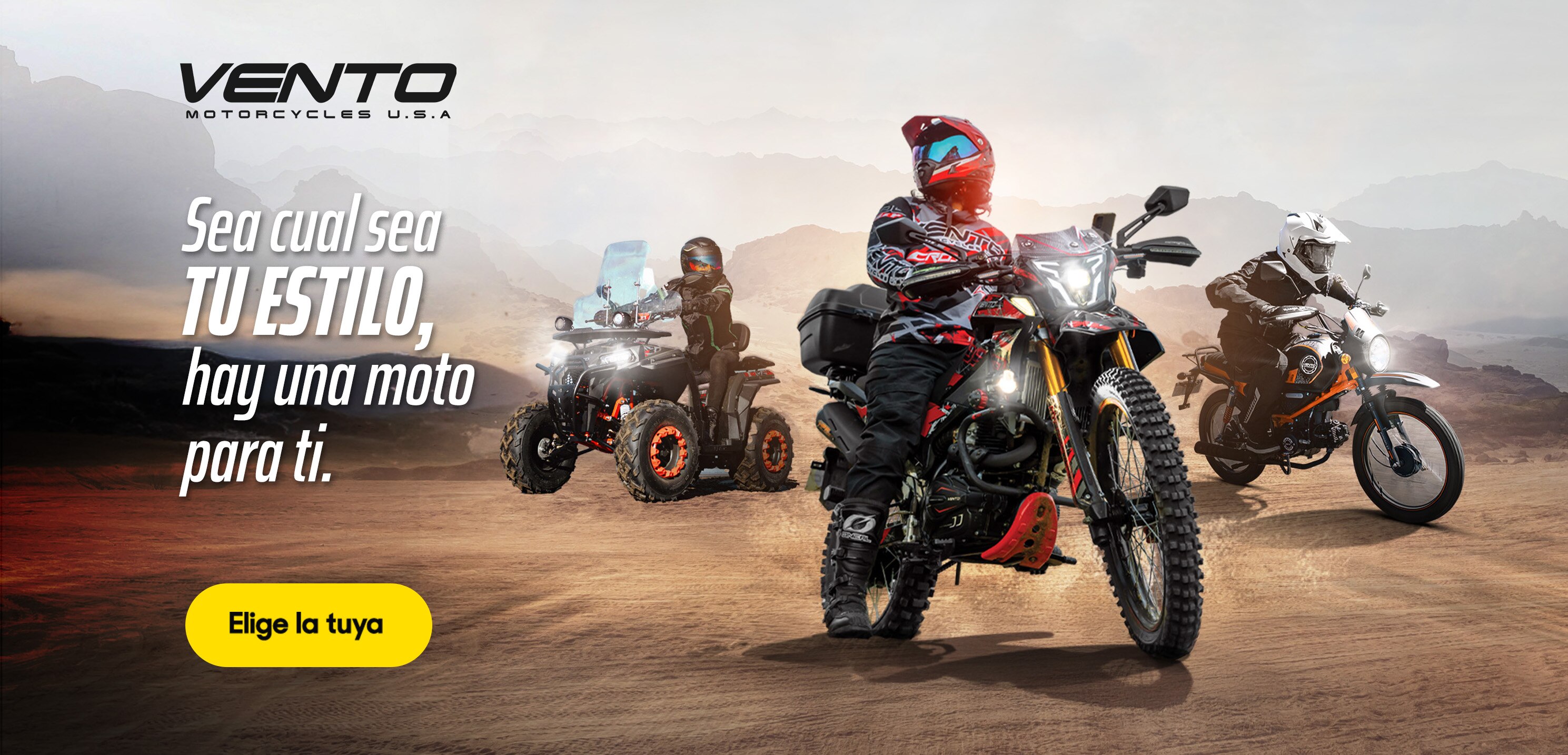 Vento. Sea cual sea tu estilo, hay una moto para ti. Pulsa aquí para elegir la tuya.