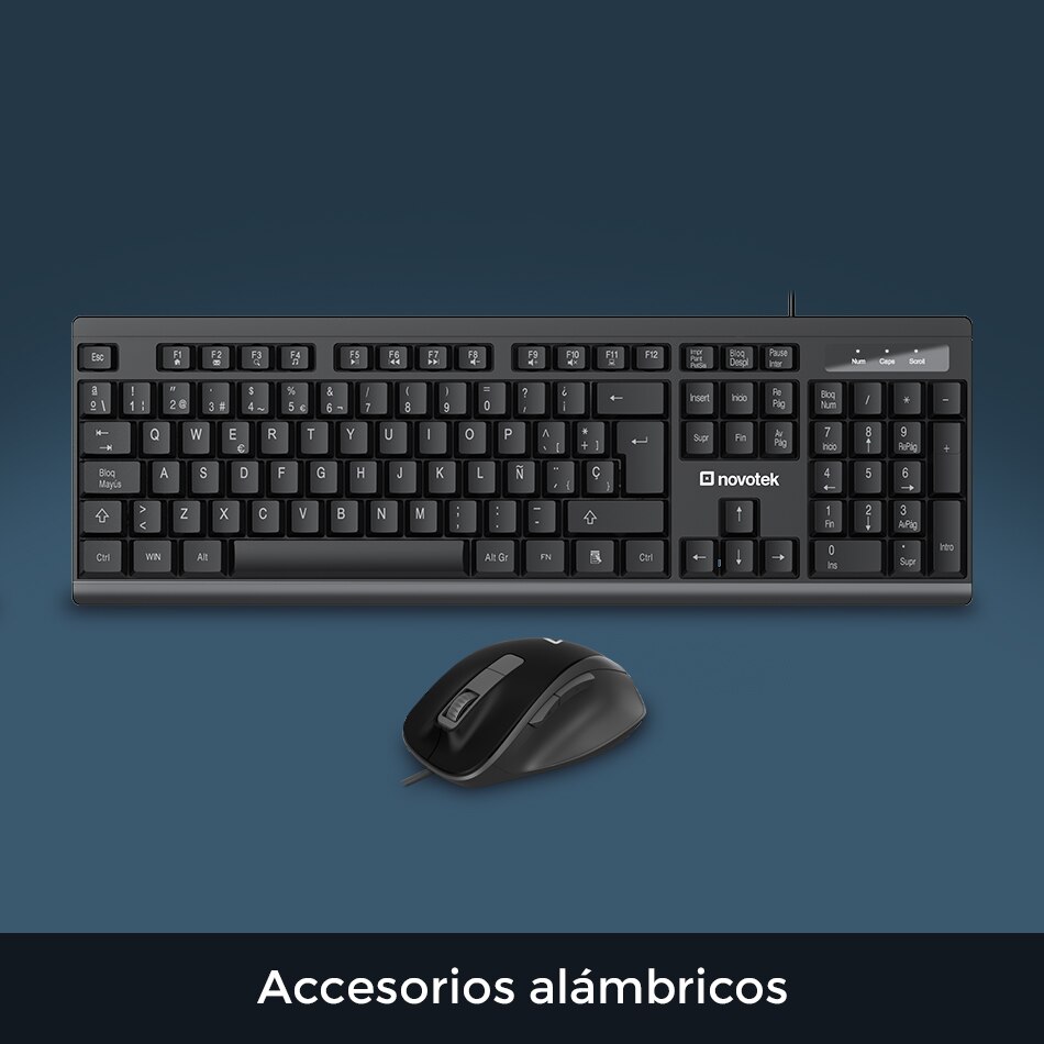 Teclados, mouse y accesorios alámbricos. Pulsa aquí para elegir Novotek.