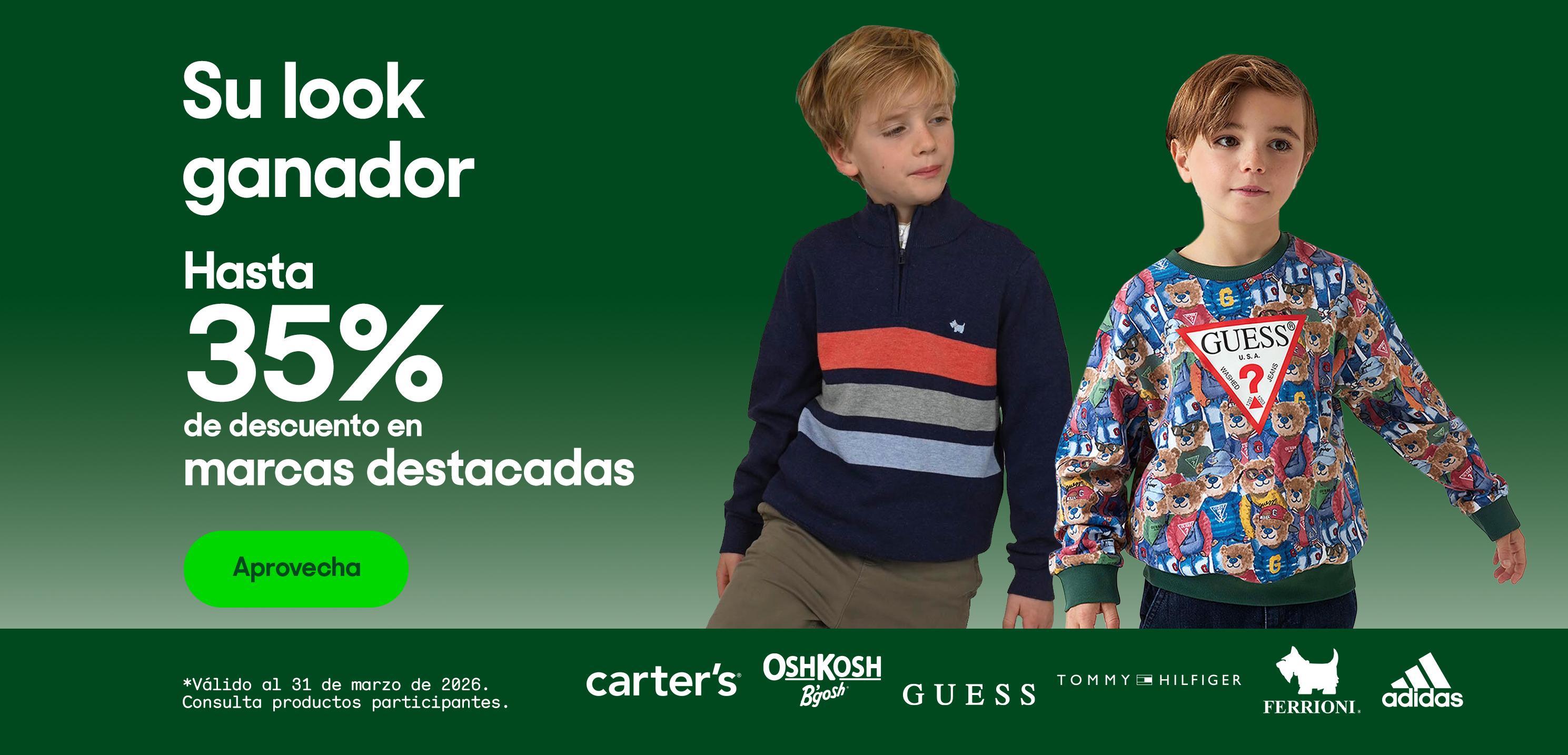 Su look ganador. Hasta 35% de descuento en marcas destacadas. *Válido al 31 de marzo de 2026. Pulsa aquí para ver más