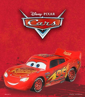 Cars. Disney Pixar. Vehículo de personaje Rayo McQueen en color rojo. Pulsa aquí para ver más vehículos de Cars.