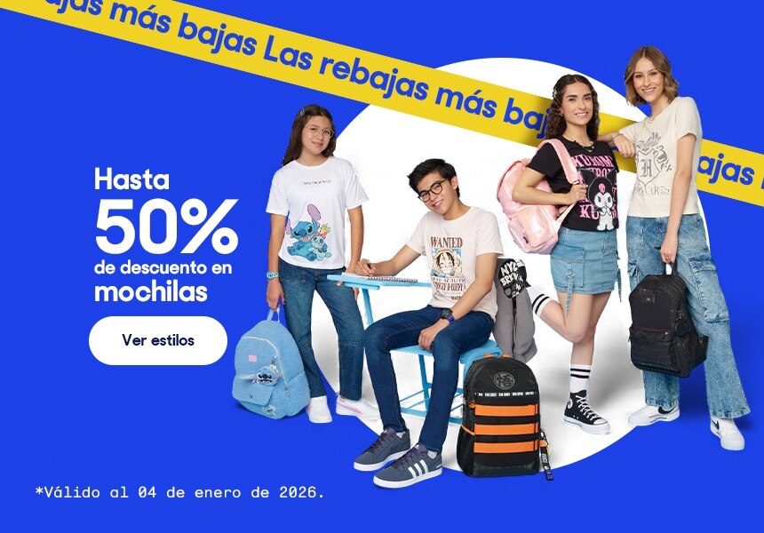 Hasta 50% de descuento en mochilas. Válido al 04 de enero de 2026. Pulsa aquí para elegir.