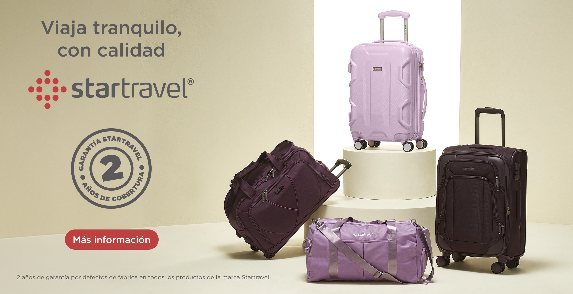 Viaja tranquilo, con calidad Startravel. Garantía Startravel, 2 años de cobertura. Pulsa aquí para conocer más de esta promoción. 