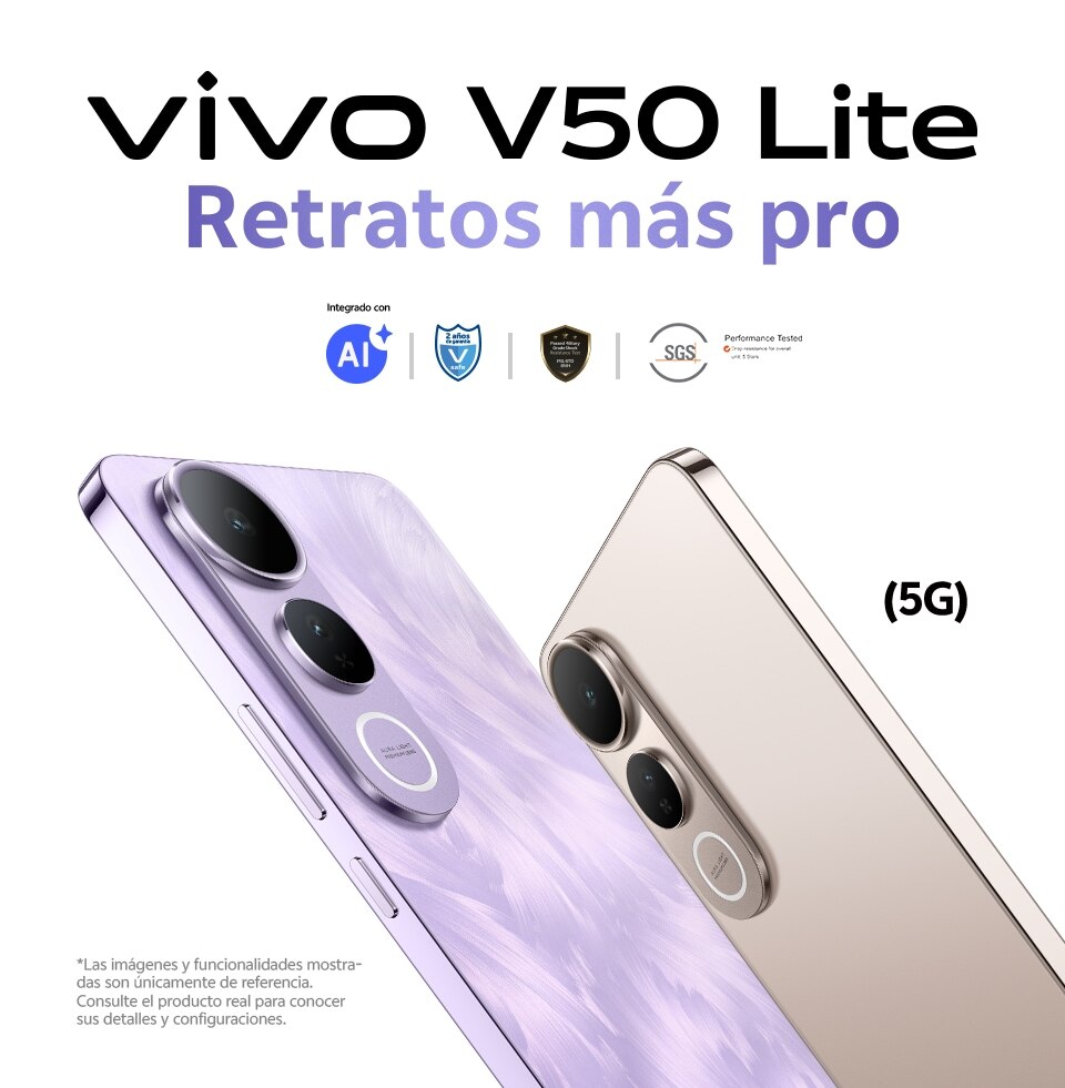 Vivo V50 Lite. Retratos más pro. Red 5G. Pulsa aquí para renovar tu cel.