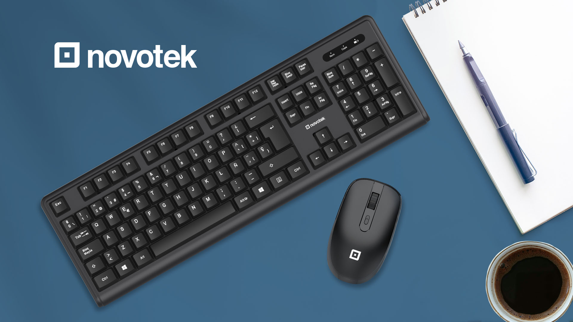 Novotek. Composición de mouse y teclado. Pulsa aquí para descubrir más de Novotek.